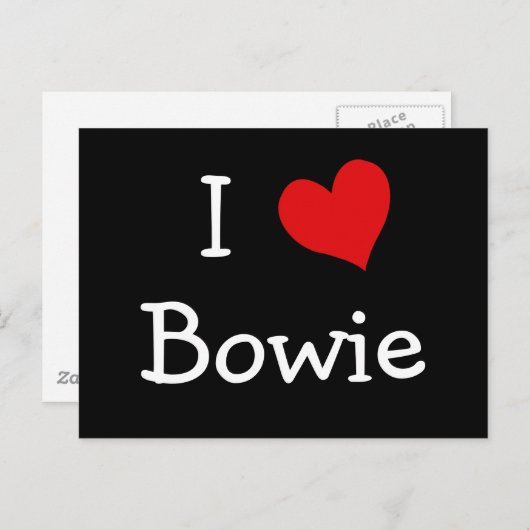 Carte Postale J'aime Bowie (Devant / Derrière)