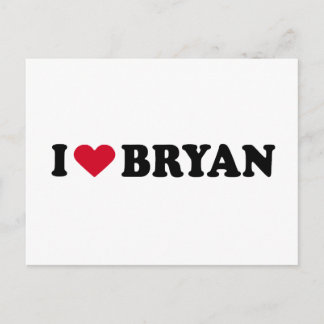 CARTE POSTALE J'AIME BRYAN