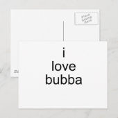 Carte Postale j'aime bubba (Devant / Derrière)