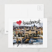 Carte Postale J'aime Budapest (Devant / Derrière)