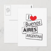 Carte Postale J'aime Buenos Aires (Devant / Derrière)