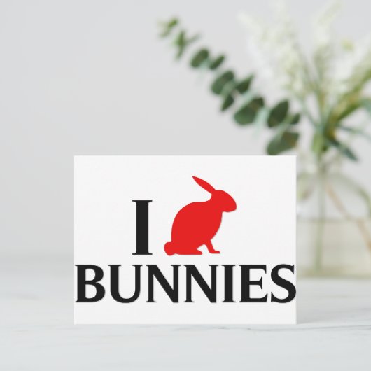 Carte Postale J'Aime Bunnies (Debout devant)