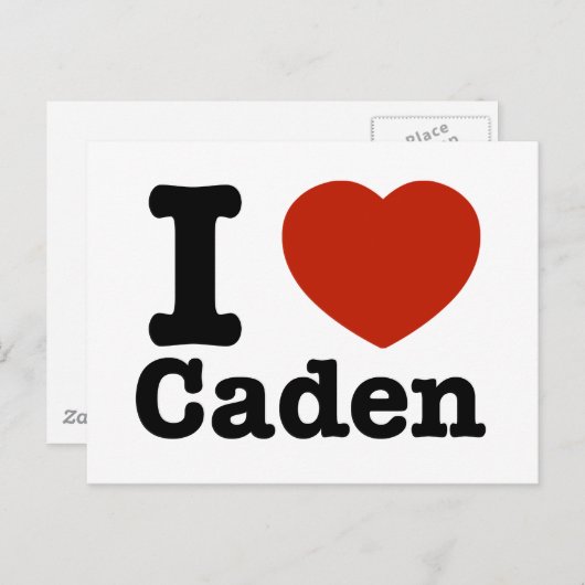 Carte Postale J'aime Caden (Devant / Derrière)