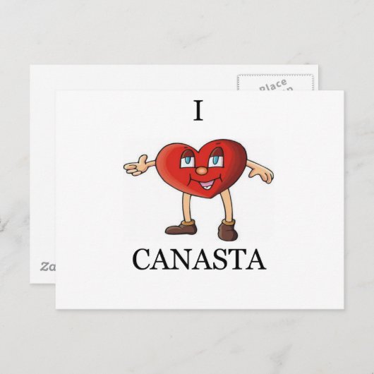 Carte Postale j'aime canasta (Devant / Derrière)