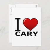 CARTE POSTALE J'AIME CARY, NC - CAROLINE DU NORD (Devant / Derrière)