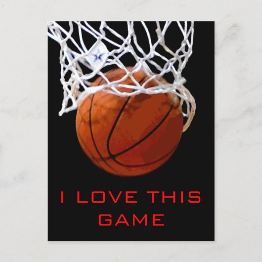 Carte Postale J'Aime Ce Jeu Basketball Motivationnel (Devant)
