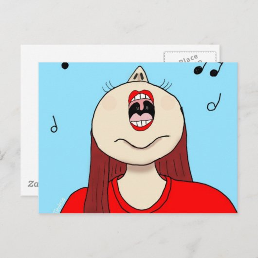 Carte Postale J'aime chanter (Devant / Derrière)