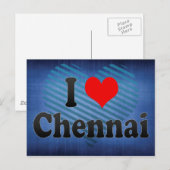 Carte Postale J'Aime Chennai, Inde. Mera Pyar Chennai, Inde (Devant / Derrière)