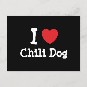 Carte Postale J'aime Chili Chien coeur T-shirt