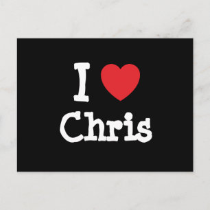 Carte Postale J'aime Chris coeur personnalisé