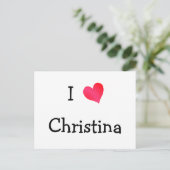 Carte Postale J'aime Christina (Debout devant)