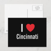 Carte Postale J'aime Cincinnati (Devant / Derrière)