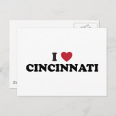 Carte Postale J'aime Cincinnati Ohio (Devant / Derrière)