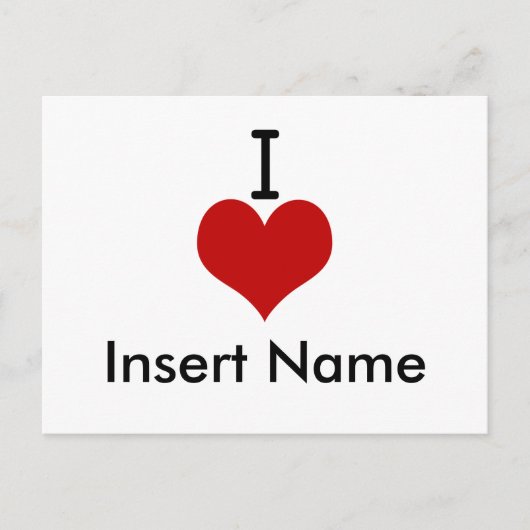 Carte Postale J'aime (cœur) (Devant)