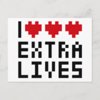 J'aime coeur Extra Lives, Retro Game Thème Nerd