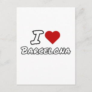 Carte Postale J'aime cœur ville de Barcelone