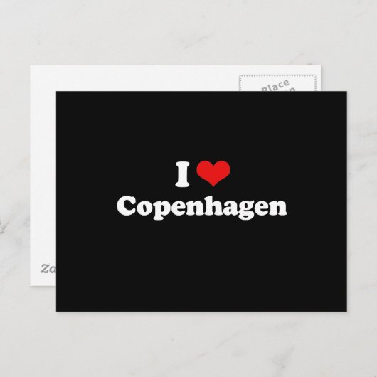 CARTE POSTALE J'AIME COPENHAGEN (Devant / Derrière)