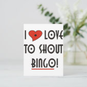 Carte Postale J'aime crier BINGO (Debout devant)