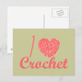 Carte postale J'aime Crochet (Devant / Derrière)