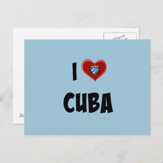Carte Postale J'aime Cuba (Devant / Derrière)