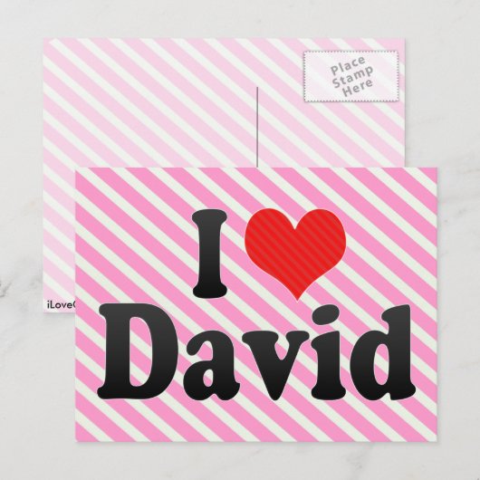 Carte Postale J'aime David (Devant / Derrière)