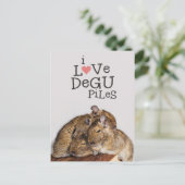 Carte Postale J'Aime Degu Piles (Debout devant)