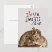 Carte Postale J'Aime Degu Piles (Devant / Derrière)