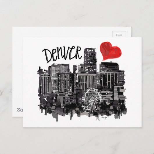 Carte Postale J'aime Denver (Devant / Derrière)