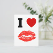 Carte Postale J'aime des baisers de lèvres (Debout devant)