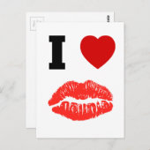Carte Postale J'aime des baisers de lèvres (Devant / Derrière)