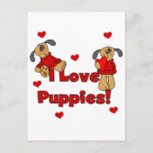 Carte Postale J'aime des T-shirts et des cadeaux de chiots (Devant)