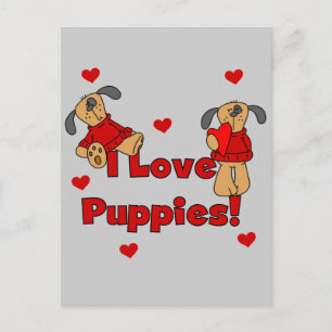 Carte Postale J'aime des T-shirts et des cadeaux de chiots