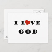 Carte Postale J'aime Dieu (Devant / Derrière)