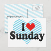 Carte Postale J'aime dimanche (Devant / Derrière)