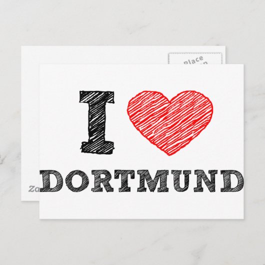 Carte Postale J'aime Dortmund (Devant / Derrière)