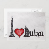 Carte Postale J'aime Dubaï (Devant / Derrière)