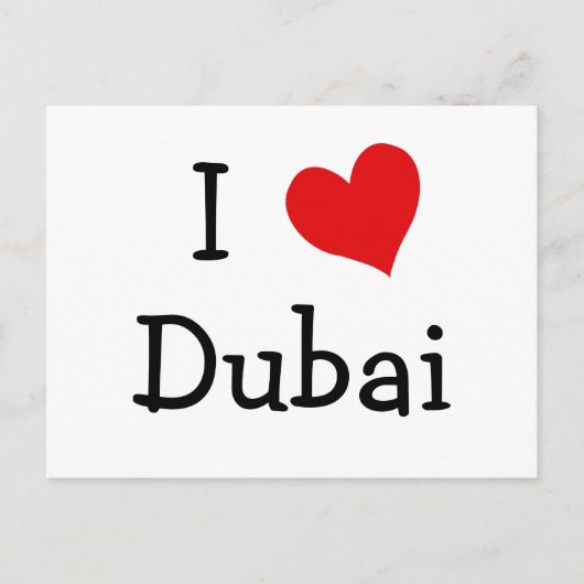 Carte Postale J'aime Dubaï (Devant)