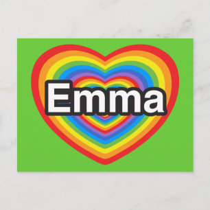 Carte Postale J'aime Emma. Je t'aime Emma. Cœur