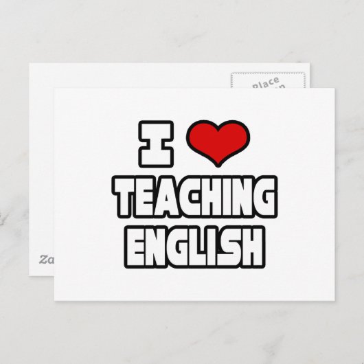 Carte Postale J'aime enseigner l'anglais (Devant / Derrière)