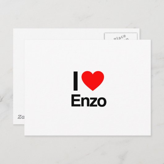 Carte Postale j'aime enzo (Devant / Derrière)