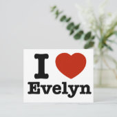 Carte Postale J'aime Evelyn (Debout devant)