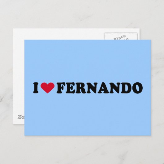 CARTE POSTALE J'AIME FERNANDO (Devant / Derrière)