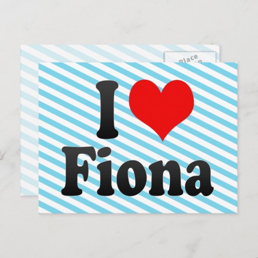 Carte Postale J'aime Fiona (Devant / Derrière)