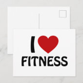 Carte Postale J'aime Fitness (Devant / Derrière)