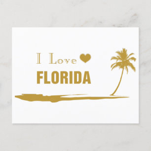 Carte Postale J'aime Florida Gold
