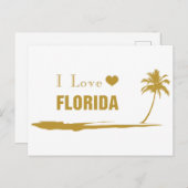 Carte Postale J'aime Florida Gold (Devant / Derrière)