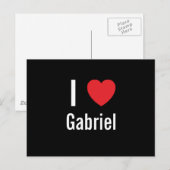 Carte Postale J'aime Gabriel (Devant / Derrière)