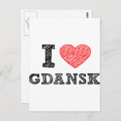 Carte Postale J'aime Gdansk (Devant / Derrière)