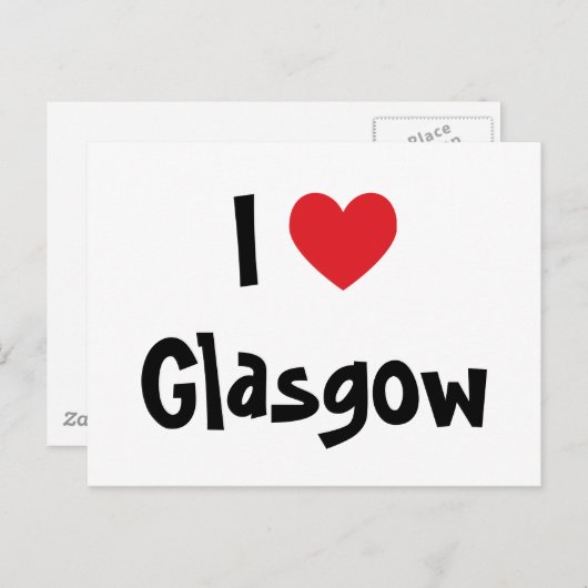 Carte Postale J'aime Glasgow (Devant / Derrière)