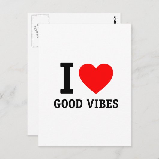 Carte Postale J'aime Good Vibes (Devant / Derrière)